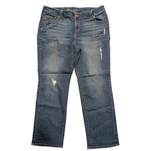 Lane Bryant Plus Size 22 Average 3X Straight Leg Jeans Stretch Genius Fit Ripped